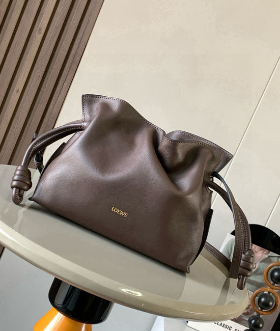 Loewe Flamenco Soft Nappa Leather Clutch 9044 Coffee