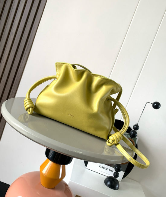 Loewe Flamenco Drawstring Clutch Bag 9044 Ginger Yellow