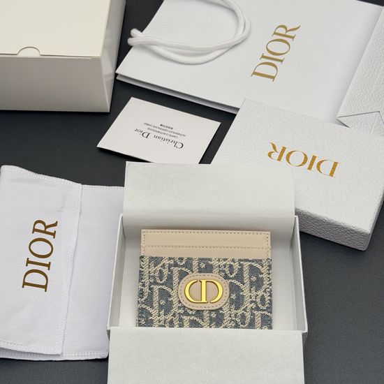 Christian Dior 30 Montaigne Freesia Card Holder Raffia S2152