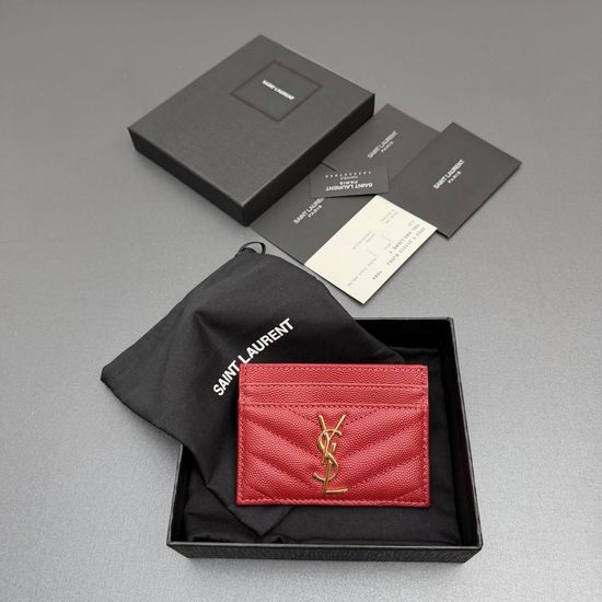 Yves Saint Laurent YSL Matelasse Grain Leather Card Holder 423291