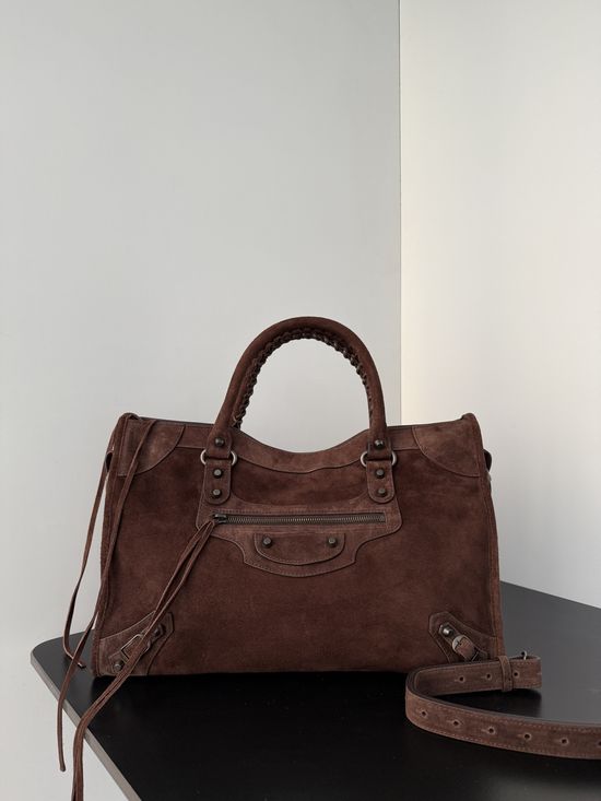Balenciaga Motorcycle Bag Vintage Brown Suede 823058