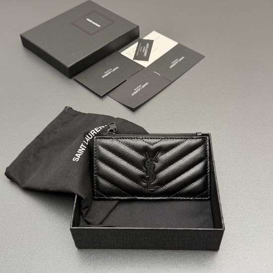 Yves Saint Laurent Matelasse Leather Card Holder 607915