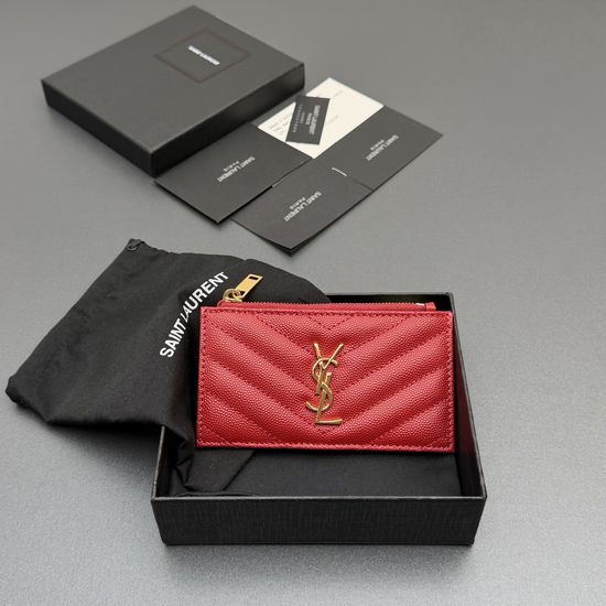 Yves Saint Laurent Matelasse Leather Card Holder 607915