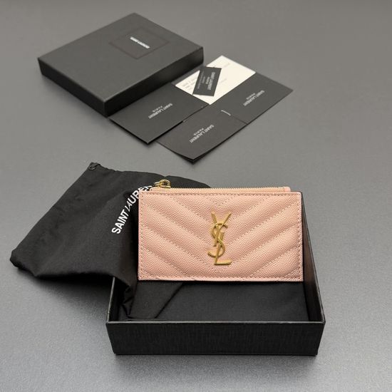 Yves Saint Laurent Matelasse Leather Card Holder 607915