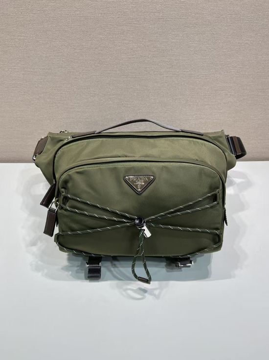 Prada Re-Nylon Messenger Bag Camouflage Green 2VH201