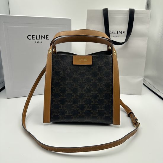 Celine CUBO Logo Printed Satchel 124182