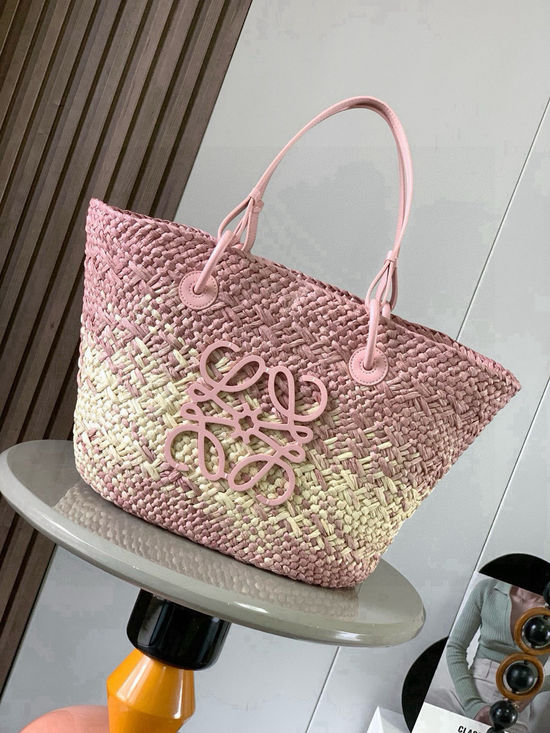 Loewe Anagram Basket Woven Palm Handbag 8008