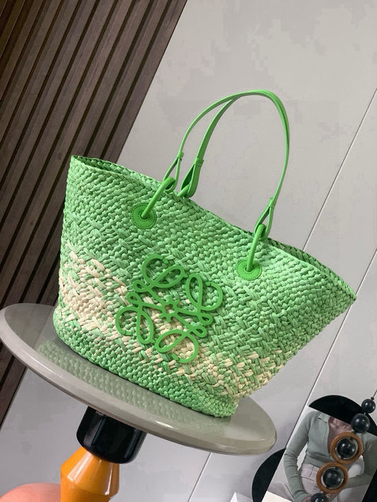 Loewe Anagram Basket Woven Palm Tote Bag 8008