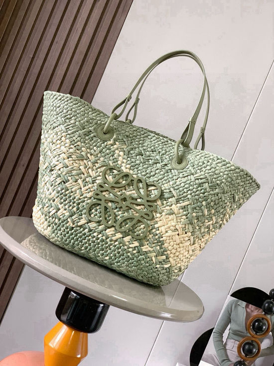 Loewe Anagram Basket Woven Palm Tote 8008