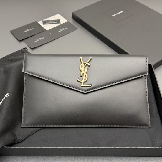 Yves Saint Laurent YSL UPTOWN Smooth Leather Envelope Clutch 565739