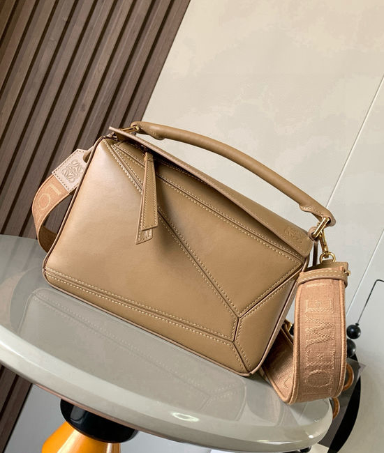 Loewe Puzzle Geometric Leather Handbag 9048 Oak Brown