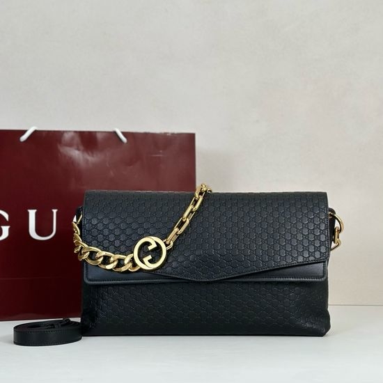 Gucci Embossed Leather Black Bag 857362