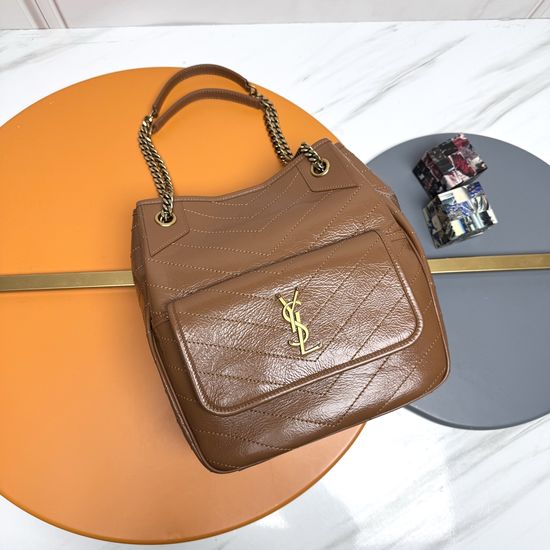 Yves Saint Laurent Niki Waxed Leather Shopping Bag 862295