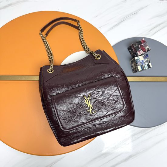 Yves Saint Laurent Niki Waxed Leather Shopping Bag 862295