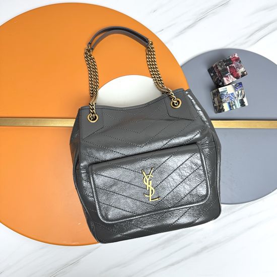 Yves Saint Laurent Niki Waxed Leather Shopping Bag 862295