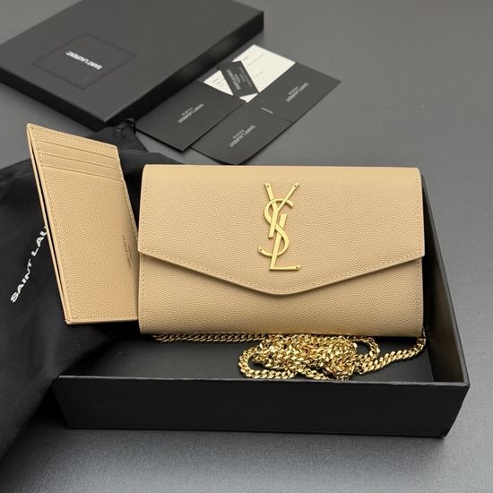 Yves Saint Laurent YSL ENVELOPE Grained Leather Chain Bag 607788