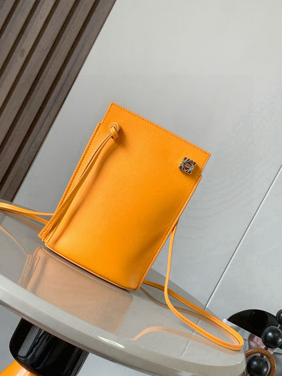 Loewe Dice Pocket Leather Crossbody Bag 9027 Sunflower Yellow