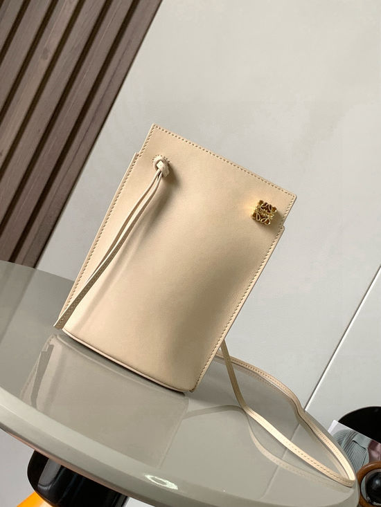 Loewe Dice Pocket Ivory Leather Bag 9027