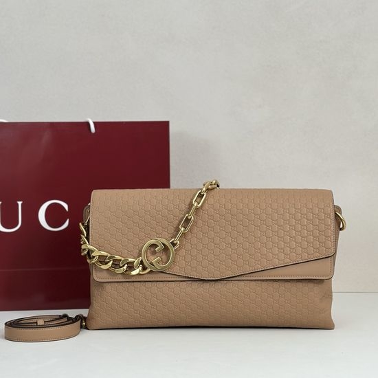 Gucci Handbag Brown Embossed 857362