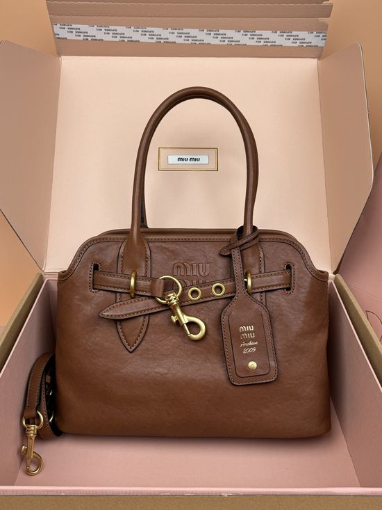 Miu Miu Aventure Nappa Leather Medium Handbag 5BA292