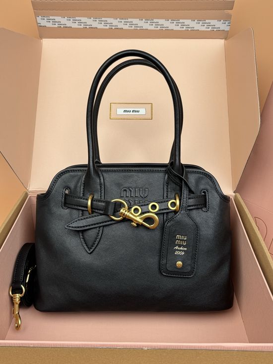 Miu Miu Aventure Nappa Leather Medium Handbag 5BA292
