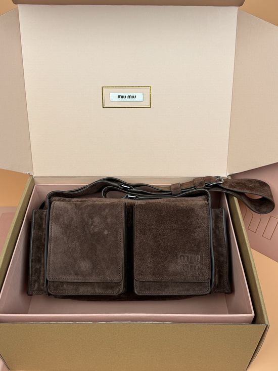 Miu Miu Utitaire Suede Cowhide Shoulder Bag 5BG006