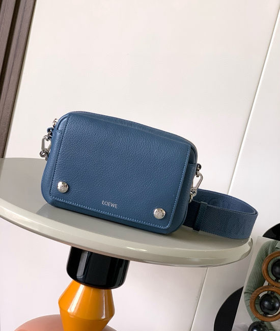 Loewe Pebble Messenger Bag Indigo Blue 9149