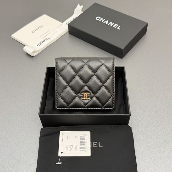 Chanel Lambskin Short Bifold Wallet A84028