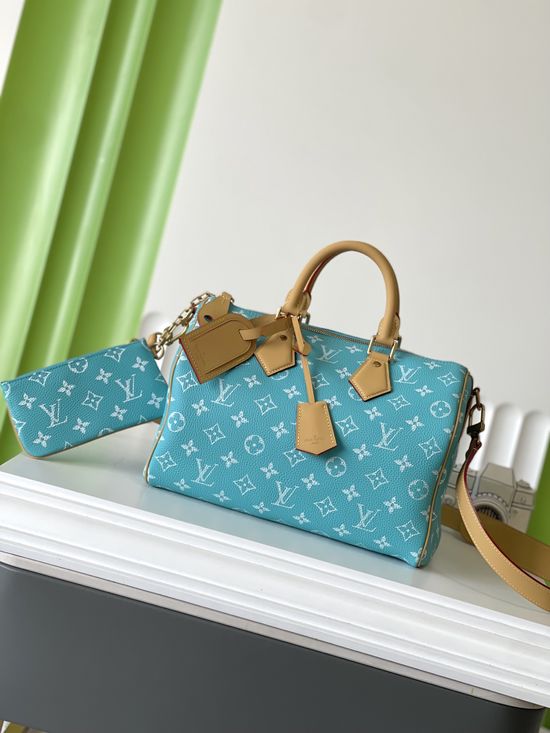 Louis Vuitton SPEEDY Blue Leather Handbag M14067