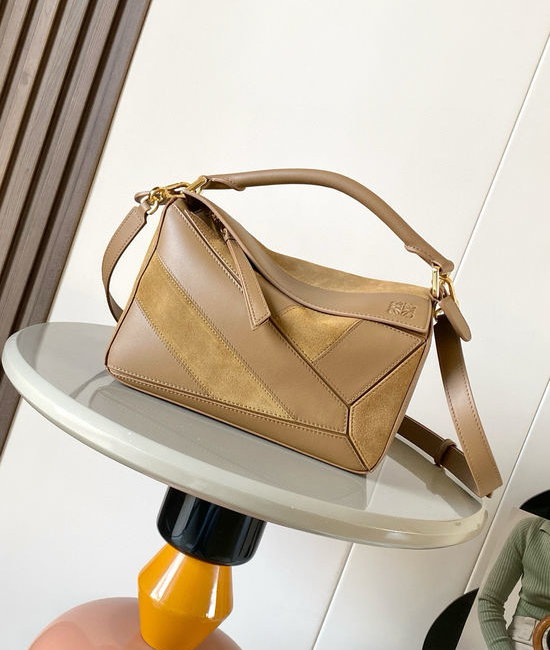 Loewe Puzzle Leather Brown Stitching Bag 9107