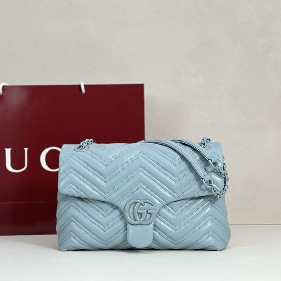 Gucci Handbag Ice Blue Leather High Quality 850676