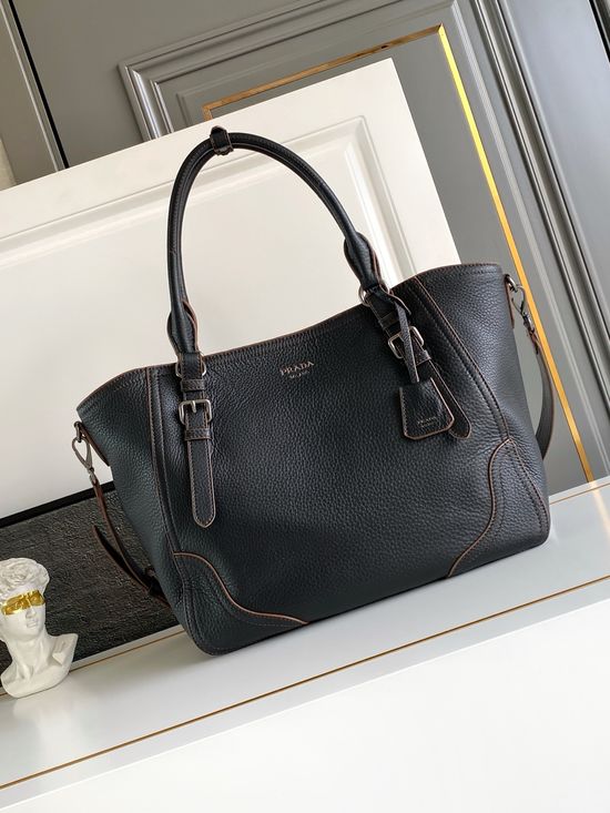 Prada Textured Leather Top Handle Tote Bag 1BG602