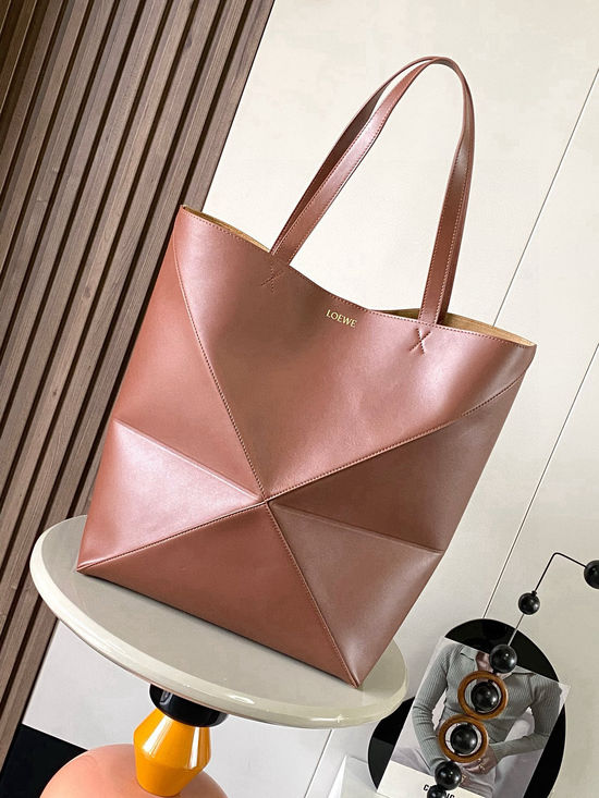 Loewe Puzzle Fold Glossy Leather Tote Bag 9033