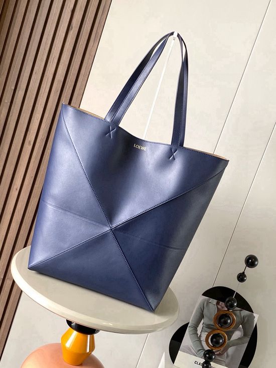 Loewe Puzzle Fold Glossy Leather Tote Bag 9033