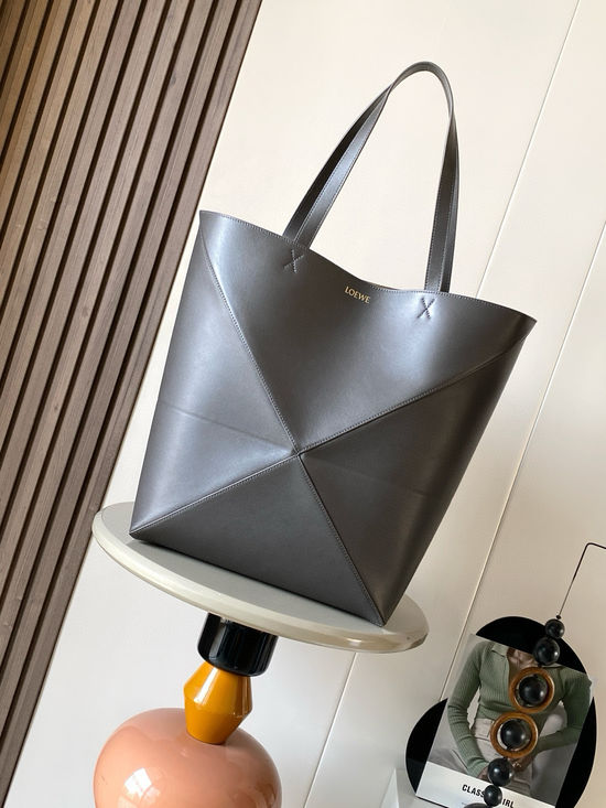 Loewe Puzzle Fold Tote Shiny Leather Handbag 9033