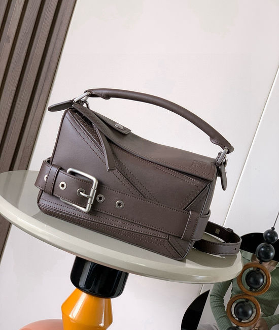 Loewe Puzzle Biker Brown Leather Handbag 9151