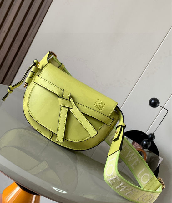 Loewe Gate Duel Mini Leather Saddle Bag Mustard 9003