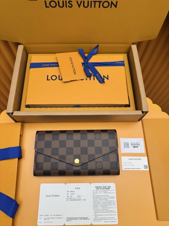 Louis Vuitton Sarah Damier Ebene Canvas Wallet N60114