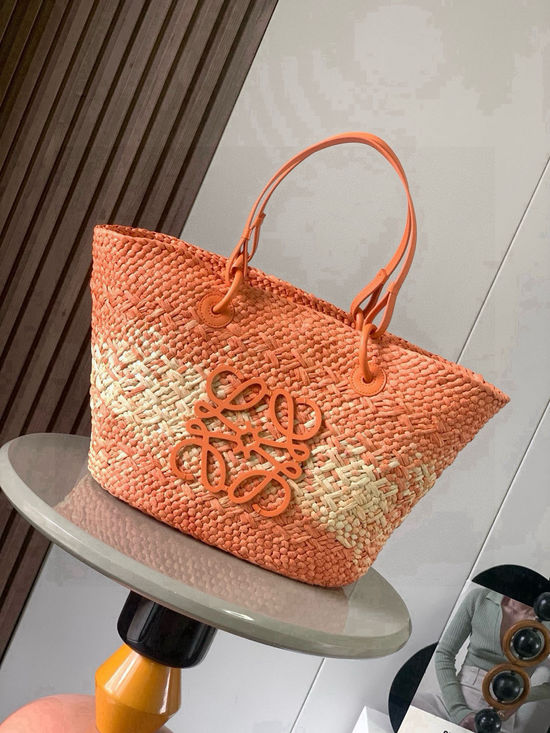 Loewe Anagram Basket Woven Palm Tote Bag 8008