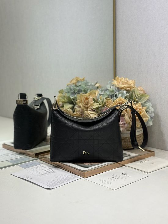 Christian Dior Small Handbag Goat Pattern Light Gold Buckle 1411
