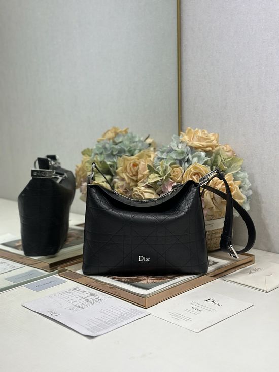 Christian Dior Goat Pattern Silver Buckle Bag 1411