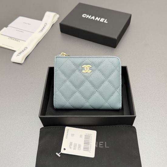 Chanel Zip Around Short Leather Wallet AP3999