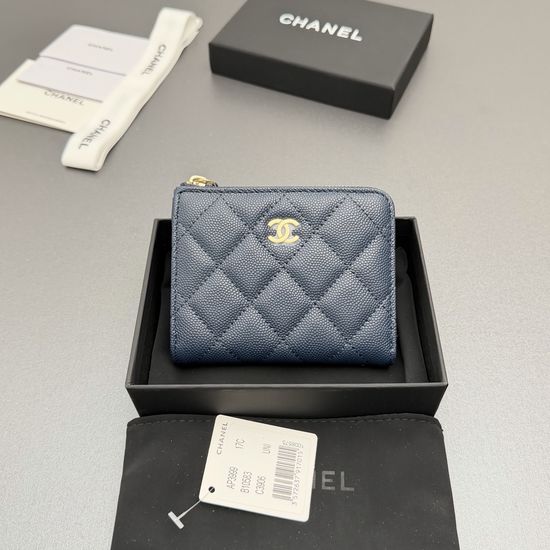 Chanel Zip Around Short Leather Wallet AP3999