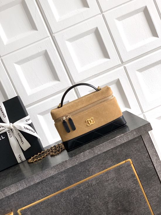 Chanel Suede Leather Lunch Box Bag 5186