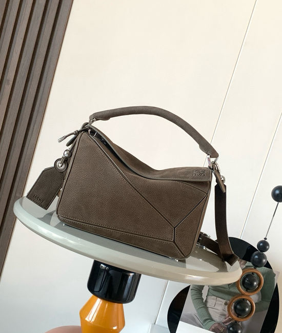 Loewe Featherlight Puzzle Nubuck Handbag 9161