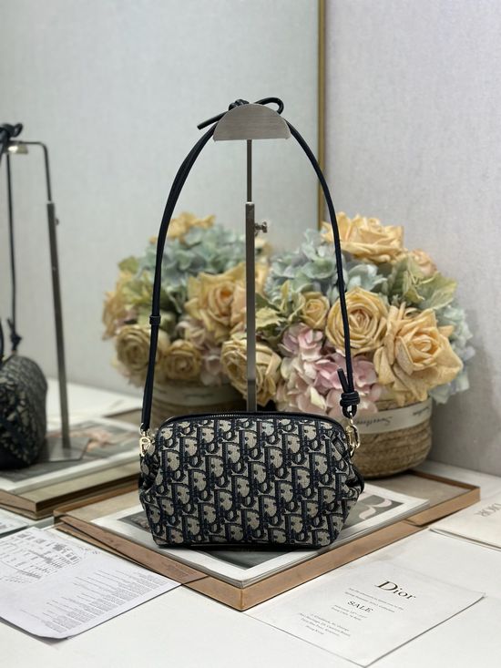 Christian Dior Bow Oblique Fabric Clutch S3900