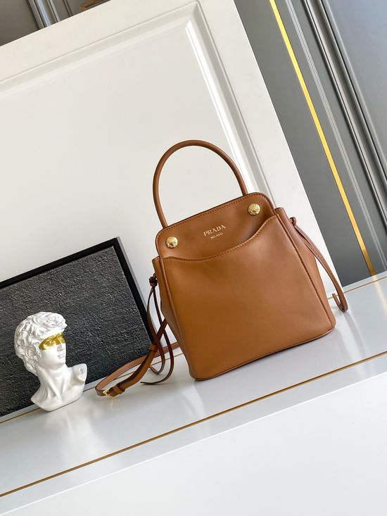 Prada Carry Leather Handbag 1BA496