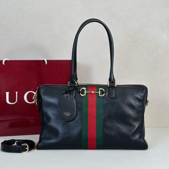 Gucci Tote Bag Black Leather 866734
