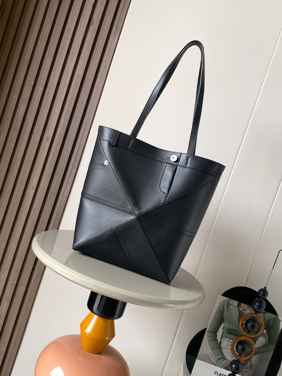 Loewe Puzzle Fold Shiny Leather Shoulder Bag 11712