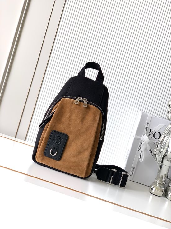 Loewe Flex Sling Canvas Suede Shoulder Bag 9171